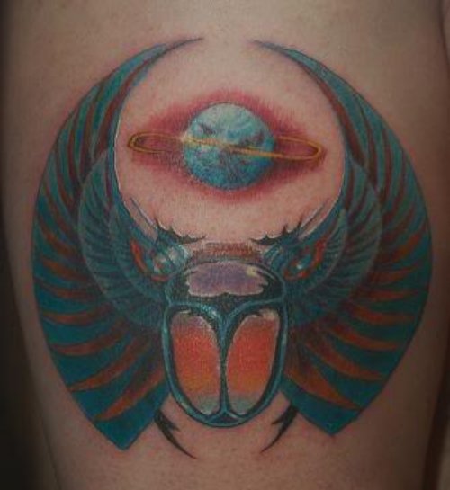 Blue Winged Beetle Tattoo
