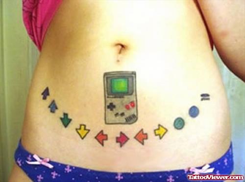 Game Tattoo On Belly
