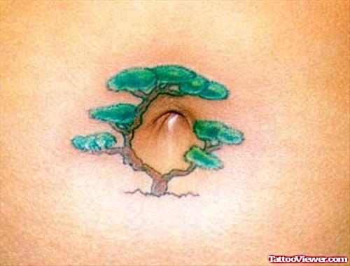 Awesome Tree Tattoo On Belly