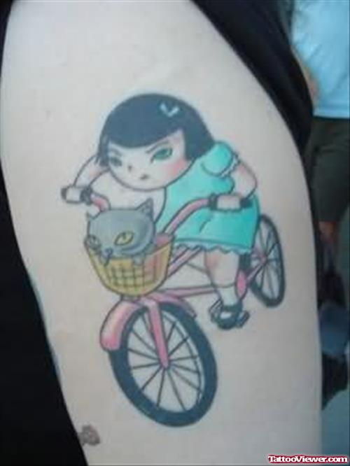 Cartoon Bike Tattoo