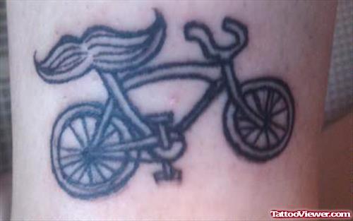 Mustache Bike Tattoo