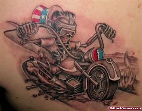 Motorcycle Tattoo On Back