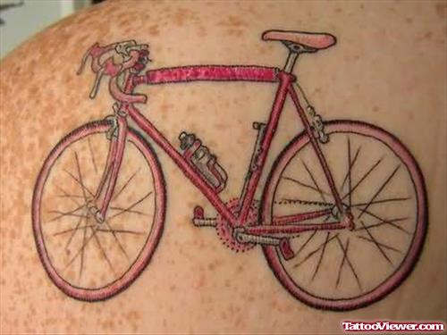 Pink Bicycle Tattoo