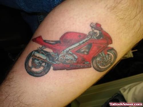 Red Motorcycle Tattoo