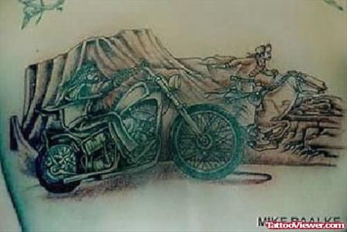 Racing Bike Tattoo Art