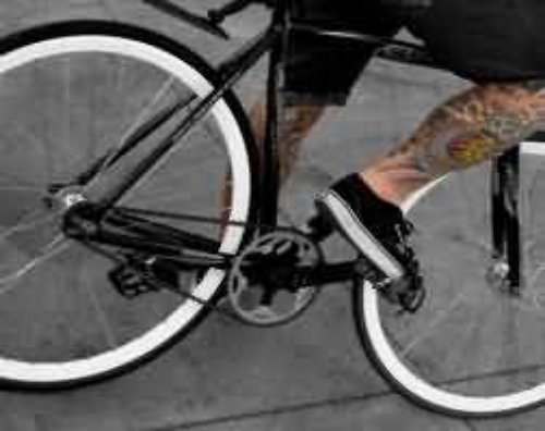 Bike Parts Tattoo On Leg