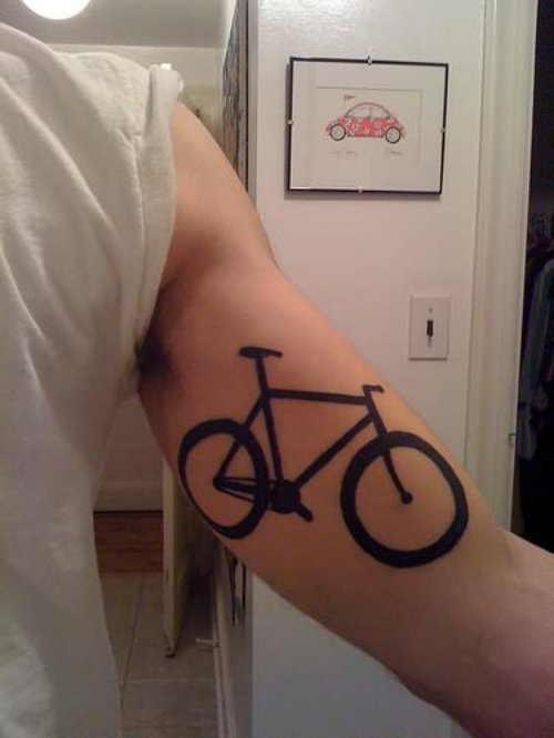 Cycle Tattoo On Muscles