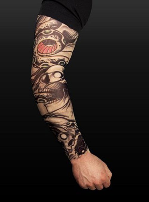 Awesome Biker Tattoo On Man Right Sleeve