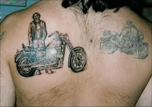 Classic Biker Tattoos On Back Body