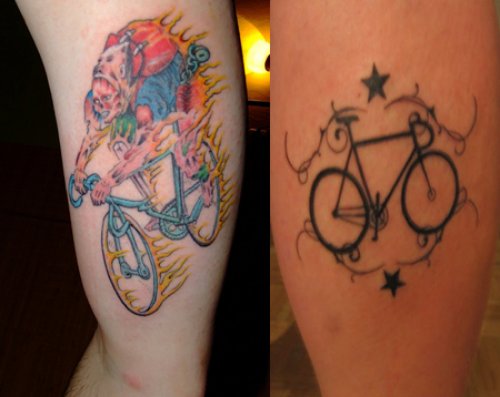 Beautiful Color Ink Biker Tattoo On Sleeve
