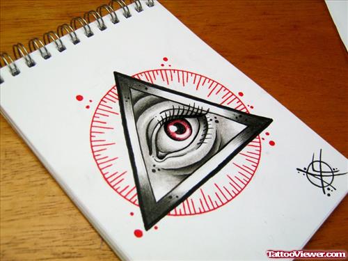 Awesome Grey Ink Biomechanical eye Tattoo Design