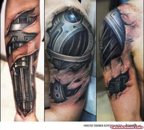Biomechanical Colored Shoulder and Left Forearm