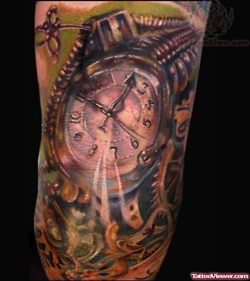 Biomechanical Clock Tattoo
