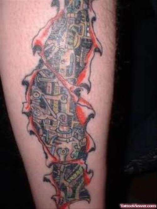 Awesome Biomechanical Tattoo