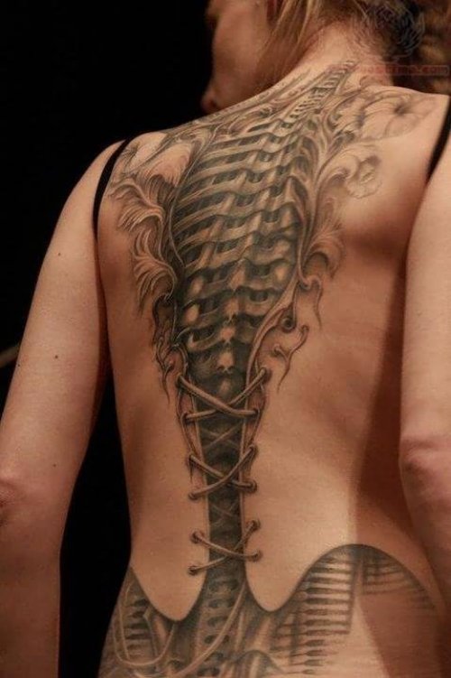 Biomechanical Tattoo On Back