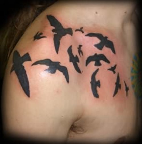 Birds Tattoo On Shoulder
