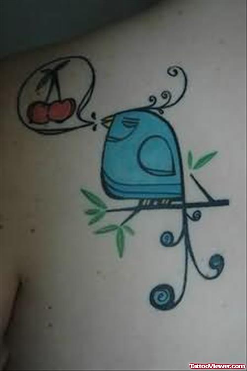 Trendy Bird Tattoo On Back