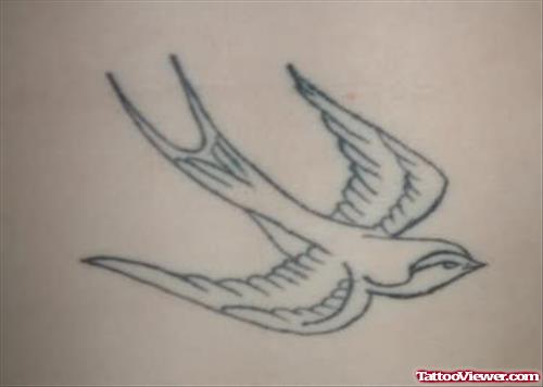 Swallow Outline Tattoo