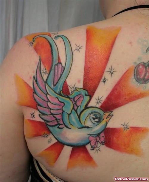 Beautiful Bird Tattoo On Back