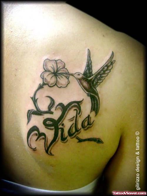 Bird & Flower Tattoo On Back