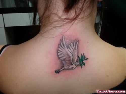 Flying Dove Tattoo On Back