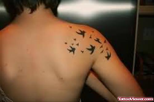 Flying Birds Tattoo On Shoulder
