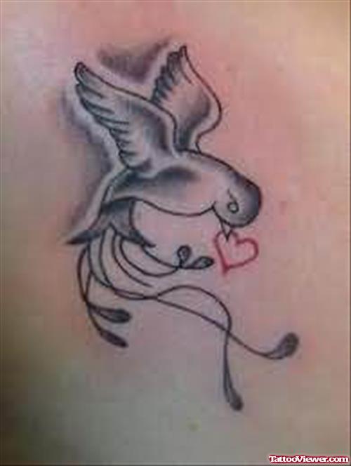 Bird & Heart Tattoo