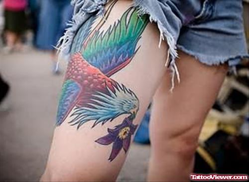 Hawk Tattoo On Leg