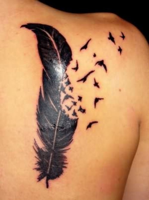 Birds Flying From Feather