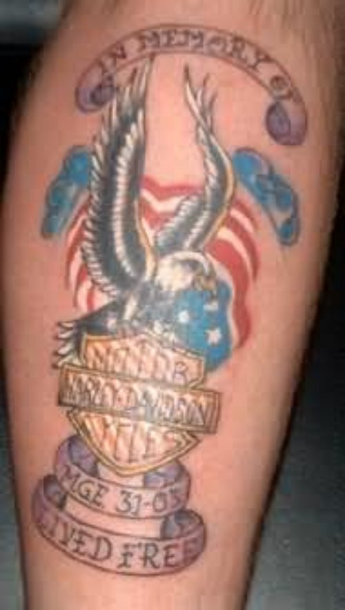 American Eagle Tattoo On Leg
