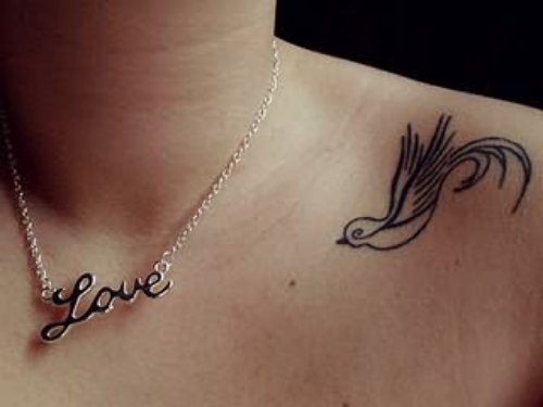 Small Bird Tattoo On Shoulder