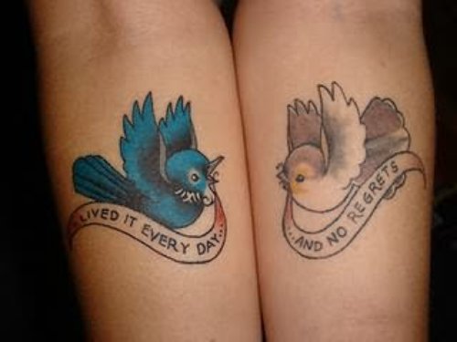 Cute Birds Tattoos On Arms