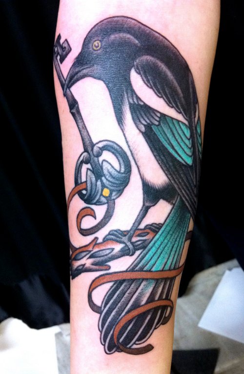 Awesome Colorful Bird Tattoo