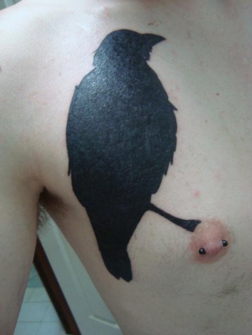 Black Raven Bird Tattoo