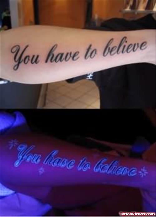 Believe Blacklight Tattoo