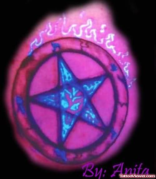 Pentagram Blacklight Tattoo