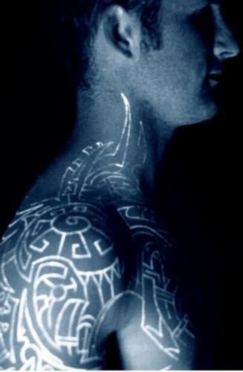 Tribal Black Light Tattoo
