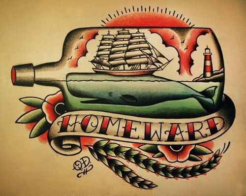 Traditional Homeward Tattoo Design