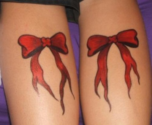 Red Bow Tattoos On Arm