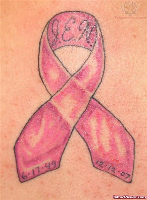Pink Ribbon Breast Cancer Tattoo Image