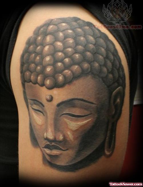 Religious Buddha Head Tattoo