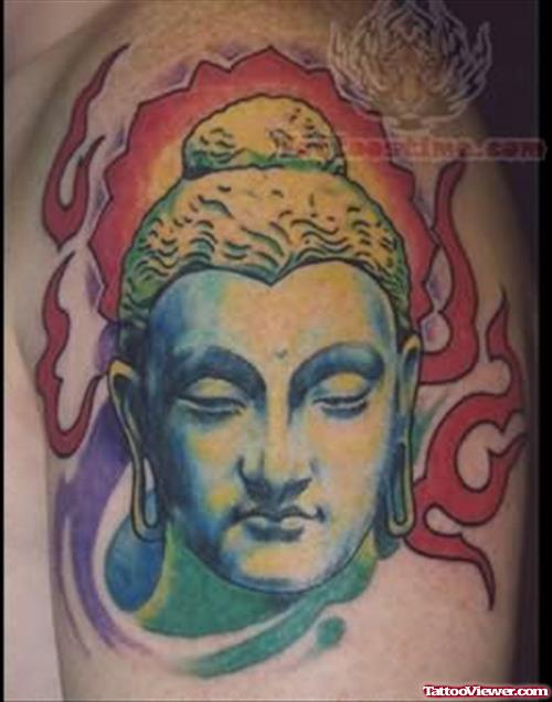 Color Buddha Religious Tattoo