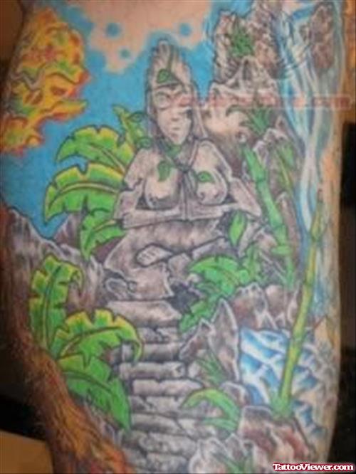 Fantastic Buddhist Colorful Tattoo