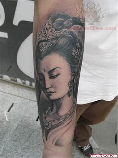Buddhist Goddess Forearm Tattoo