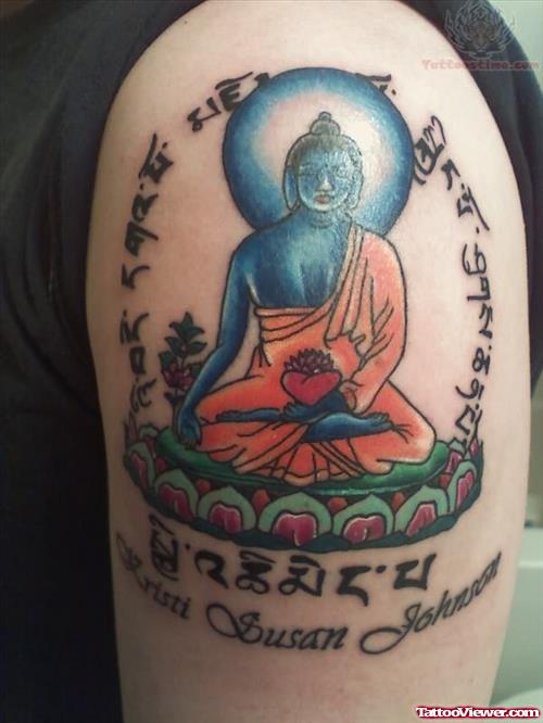 Awesome Buddhist Religious Tattoo