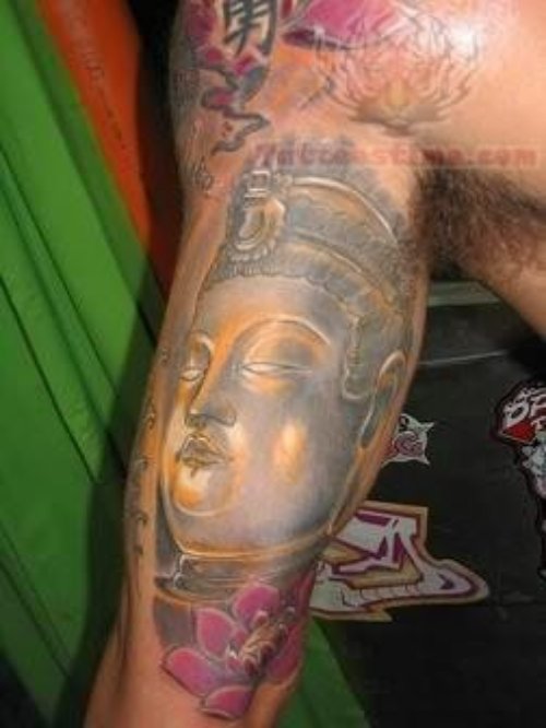 Amazing Buddhist Tattoo For Muscles