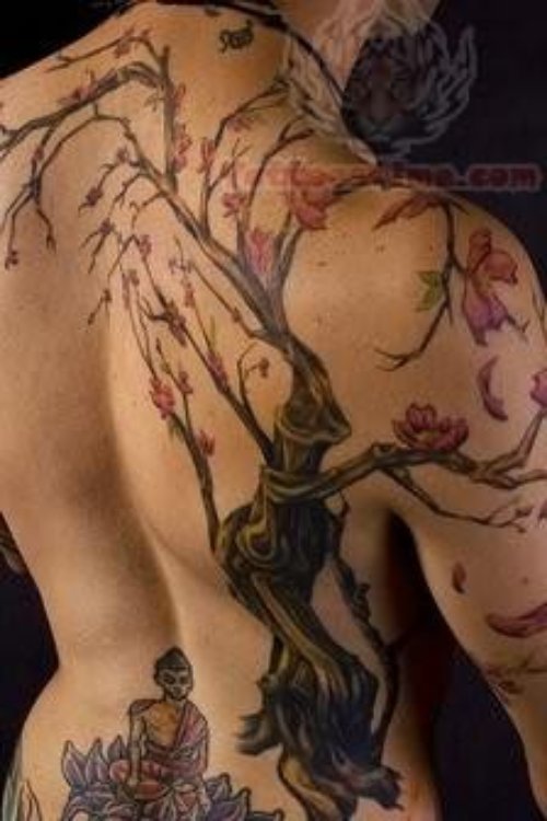 Enchanting Buddhist Tattoo On Back