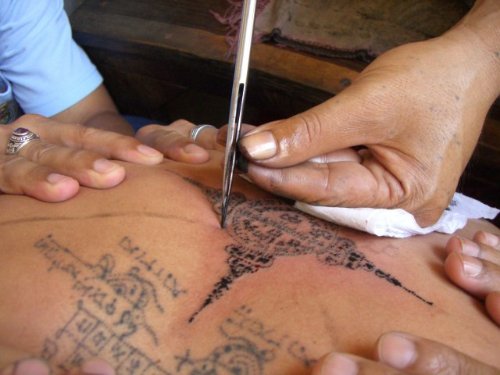Buddhist Tattoo In Process