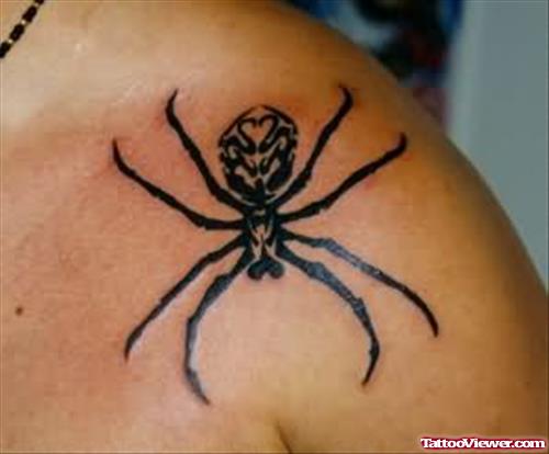 Spider  Bug Tattoo On Shoulder