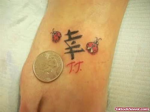Bug Tattoo Design For Foot